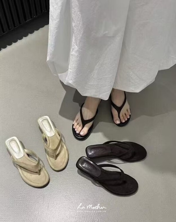 楔型麂皮夾腳拖鞋(4CM/正常版)